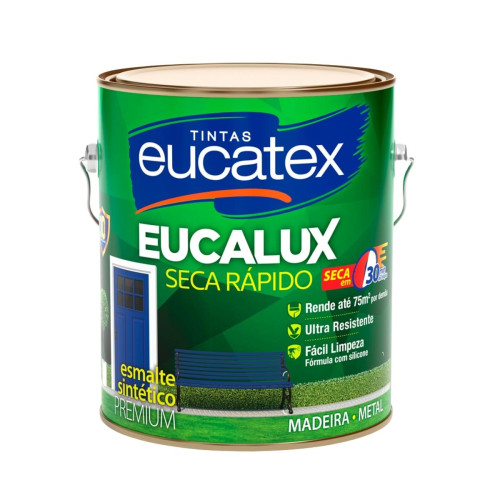 Tinta Esmalte Eucatex Brilhante Eucalux Aluminio 3,6 Lts