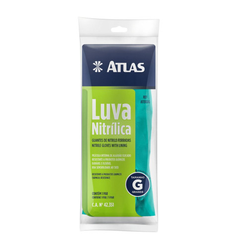 Luva Nitrilica C/ Forro Grande At1302g