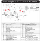 KIT PIST PINTURA BC 75-14 ( 731, 740, 742, 735, 736 ) STEULA