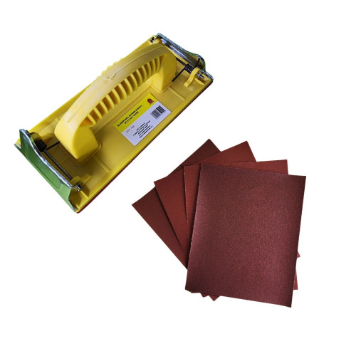 KIT LIXAMENTO MANUAL TACO COM PRESILHA E LIXA PARA MADEIRA