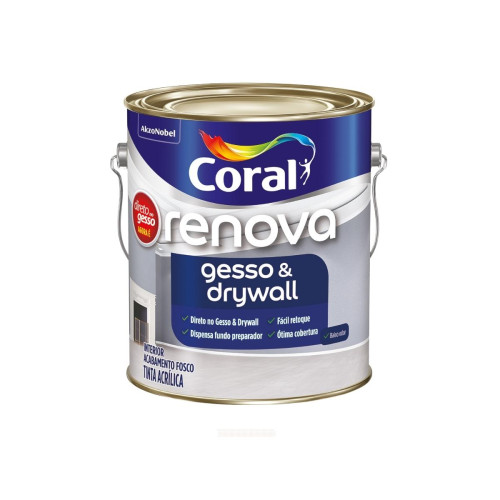 Renova Gesso e Drywall Direto No Gesso Branco Coral 3.6 Lts