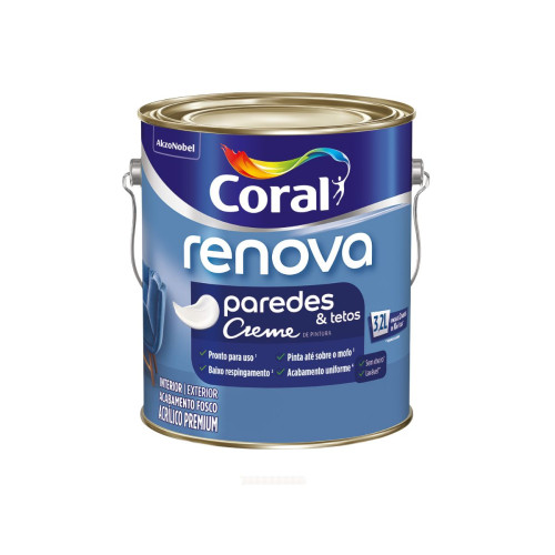 RENOVA ACRILICO FOSCO PAREDES E TETOS BRANCO CORAL 3,2 LTS