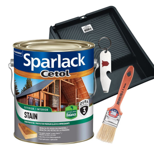 KIT CETOL STAIN BALANCE NATURAL 3,6L SPARLACK BANDEJA PINCEL